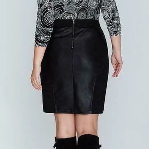 Lane Bryant Faux Suede Black Pencil Skirt Size 18